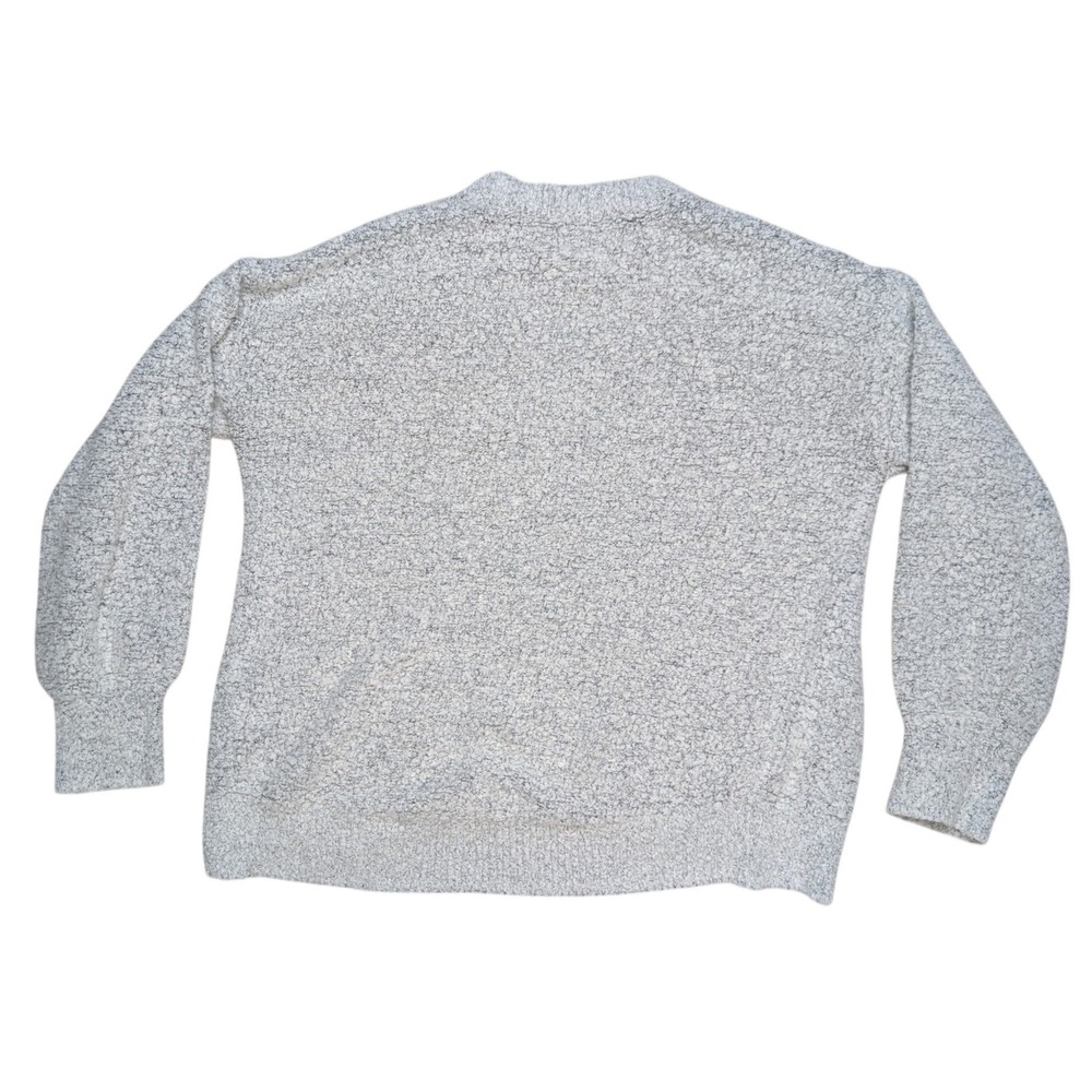 Old Navy Large Grey Crewneck long Sleeve Fluffy Knit Sweater Cozy Fluffy - Picture 2 of 4